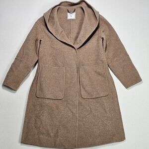 Belle & Bloom Walk This Way Wool Blend Oversized Coat - Oat